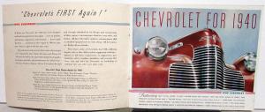 1940 Chevrolet Special Deluxe Master Deluxe Master 85 Color Sales Brochure Orig