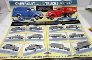 1937 Chevrolet Commercial Cars and 1 1/2 Ton Trucks ORIGINAL Sales Brochure