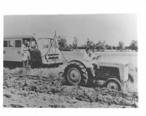 1951 Ford Ferguson Tractor w/ Instrumentation Van in Background Press Photo 0251