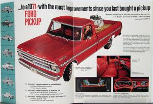 1971 Ford Pickup Truck F Series Sales Brochure Mailer Comparison to Chevy C10