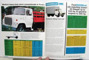 1971 Ford Louisville Long Short Conventional L Series Trucks Sales Brochure