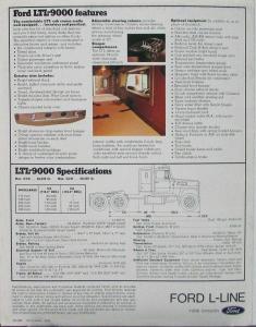 1976 Ford LTL-9000 Louisville Line Trucks Sales Folder Data Sheet Original