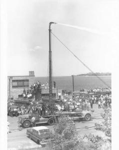 1950s Mack Pumper Truck with Fire Engines Press Photo 0169