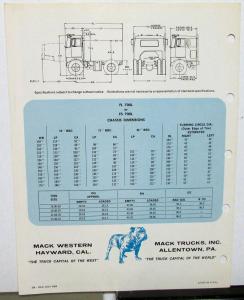 1968-1969 Mack Western Truck Dealer Sales Data Spec Folder FL700L & FS 700L