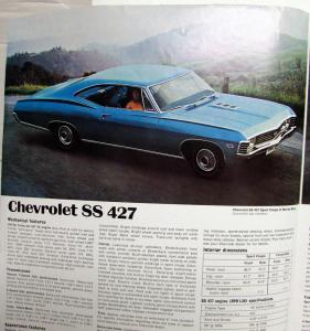 1967 Chevrolet Super Sports Sales Brochure Camaro Impala Chevelle Corvette Nova