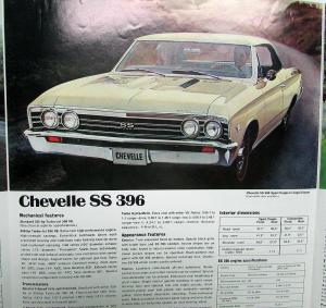 1967 Chevrolet Super Sports Sales Brochure Camaro Impala Chevelle Corvette Nova