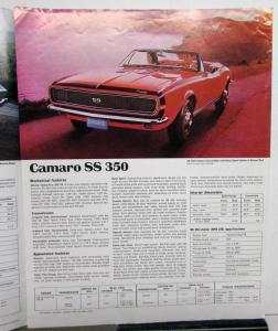 1967 Chevrolet Super Sports Sales Brochure Camaro Impala Chevelle Corvette Nova