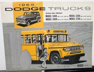 1959 Dodge Truck Dealer Sales Brochure School Bus Models S400-S700