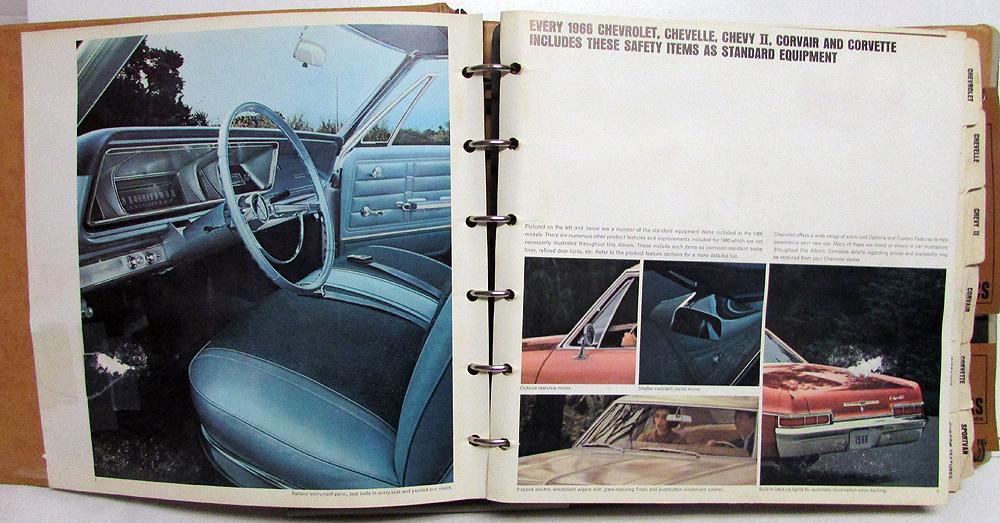 1966 Chevrolet Dealer Album Color and Fabric Selector Chevelle Corvette ...