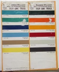 1959 GMC Truck Paint Chip Color Samples Leaflets Sherwin-Williams