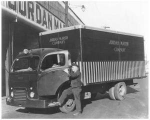 1950s White COE Box Truck Press Photo 0097 - Jordan Marsh Company