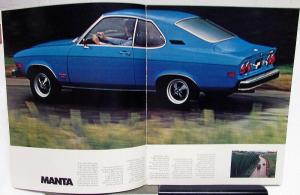 1974 Opel Manta Dealer Brochure Large Features Specs Luxus Rallye Sport Wagon