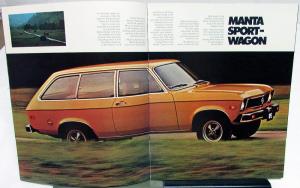 1974 Opel Manta Dealer Brochure Large Features Specs Luxus Rallye Sport Wagon