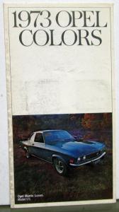 1973 Opel Dealer Sales Brochure Folder Color Options Paint Chips Manta GT 1900