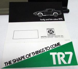 1975 Triumph Dealer Sales Brochure TR7 Body & Trim Colors Paint Chips