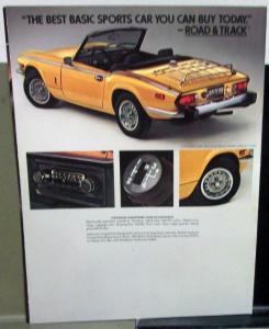 1977 Triumph Dealer Prestige Sales Brochure Spifire Features Options Large