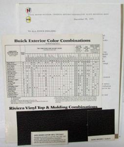 1972 Buick & Opel Dealer Album Color & Trim Data Book Skylark GS Riviera Manta