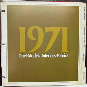 1971 Opel Dealer Album Color & Trim Data Book 2-Door 4-Door Wagon