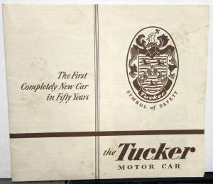 1948 Tucker Motor Car Dealer Sales Brochure Folder 17 X 22 Vintage Repro