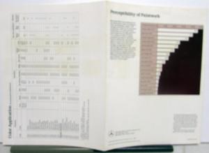 1984 Mercedes-Benz Dealer Color Selector Brochure Interior Exterior Paint Chips