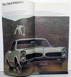 1967 Pontiac High Performance Dealer Brochure GTO LeMans Sprint 2+2 Original