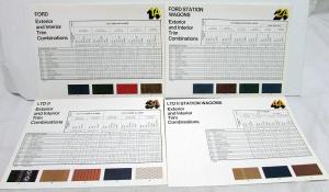 1977 Ford Dealer Color & Upholstery Guides Portfolio Paint Chips Trim Combos