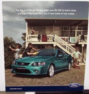 2007 Ford Australian Dealer Rip Curl Falcon XR Ute Limited Ed Sales Card Handout