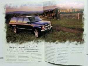 1998 Holden Suburban V8 Australian Dealer Sales Brochure Features Specs