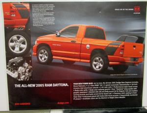 2005 Dodge Ram Daytona Pickup Sales Card Handout Standard Quad Cab Features