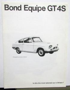 1965 1966 1967 Bond Equipe GT 4S British Dealer Sales Brochure Features Specs