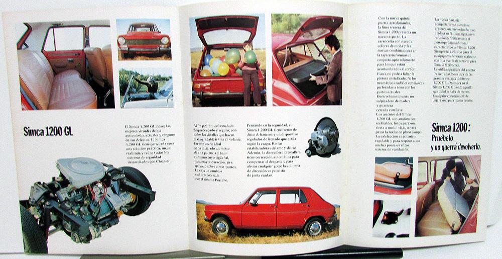 1972 Simca Dealer Sales Brochures Set Of 4 1000 Automatico Special 1200 ...