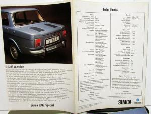 1972 Simca Dealer Sales Brochures Set Of 4 1000 Automatico  Special 1200 GL GLE