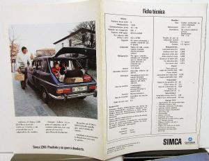 1972 Simca Dealer Sales Brochures Set Of 4 1000 Automatico  Special 1200 GL GLE