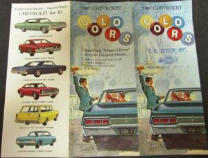 Original 1967 Chevrolet Dealer Paint Chips Brochure Chevelle SS 396 Camaro 350 +