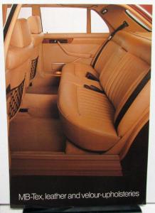 1981 Mercedes-Benz Dealer Sales Brochure Interior Options MB-Tex Leather Velour