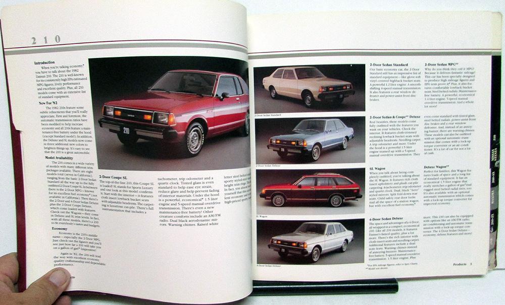 1982 Nissan Datsun Dealer Data Book Album Sales Reference Features