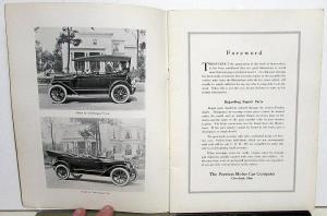 1915 Peerless Models 54 & 55 Four Six Instruction Owners Manual No 11 Original