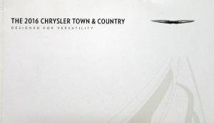 2016 Chrysler Town & Country Sales Brochure Oversized Original