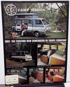 1967 Dodge Camp Wagon TEC Vintage RV Camper A100 Van Dealer Sales Sheet