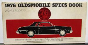 1976 Oldsmobile Specs Book Prices Equipment Color Trim DEALER ONLY ITEM Original