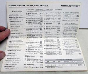 1976 Oldsmobile Specs Book Prices Equipment Color Trim DEALER ONLY ITEM Original