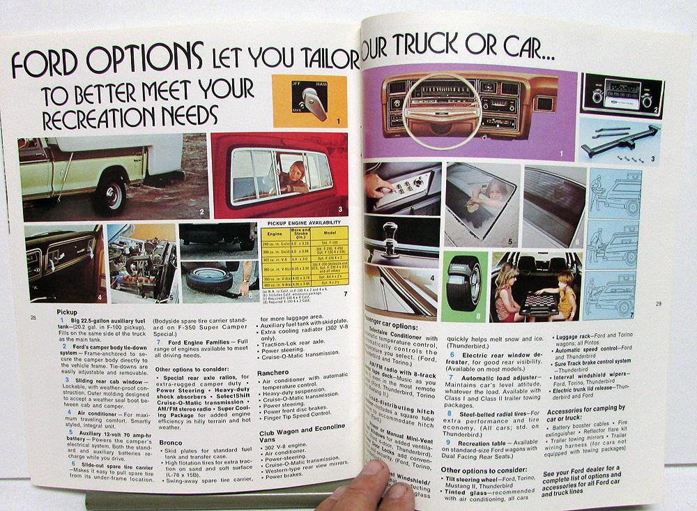 1974 Ford Recreation Vehicles Dealer Sales Brochure Towing Trailering ...