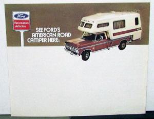 1975 Ford Truck Dealer American Road Camper Pickup Slide-In RV Mailer Brochure
