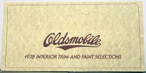 1978 Oldsmobile Interior Trim and Paint Selections Sales Folder Original