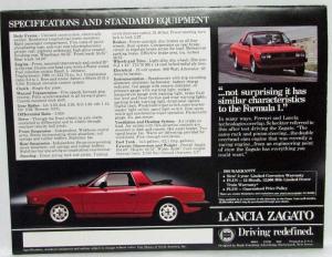 1981 Lancia Zagato Sales Folder Poster - Jody Scheckter