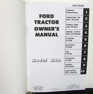 1953 Ford Model NAA Tractor Owners Manual Care & Op Golden Jubilee New Repro