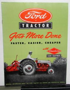 1949 Ford Tractor With Dearborn Farm Equipment Dealer Sales Brochure Features