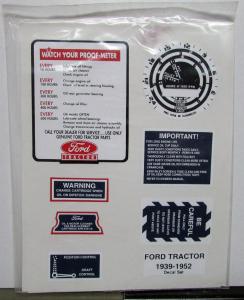 1939-52 Ford Tractor Restoration Decal Set Of 7 Stickers 9N 2N 8N New Repro