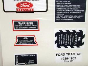 1939-52 Ford Tractor Restoration Decal Set Of 7 Stickers 9N 2N 8N New Repro