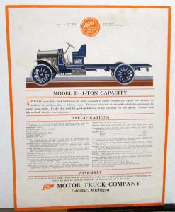 1918 ACME Trucks Dealer Sales Brochure Models A B C E 1 Thru 5 Ton Chassis Orig